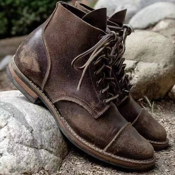 Stijlvolle Heren Leren Boots met Comfortabele Pasvorm