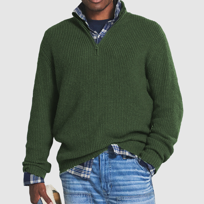 Daan | Elegante Heren Kasjmier Pullover met Rits in Business-Casual Stijl