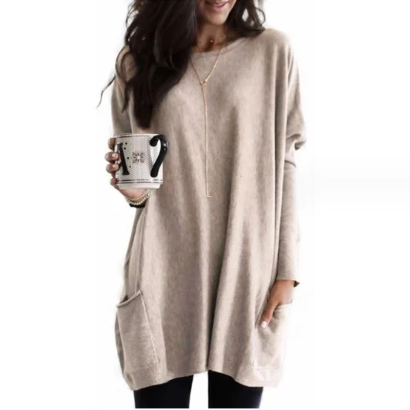 Anneke | Stijlvolle Dames Oversized Tuniek met Praktische Zakken