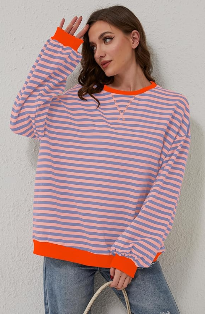 Nien | Stijlvolle Gestreepte Oversized Trui voor Dames