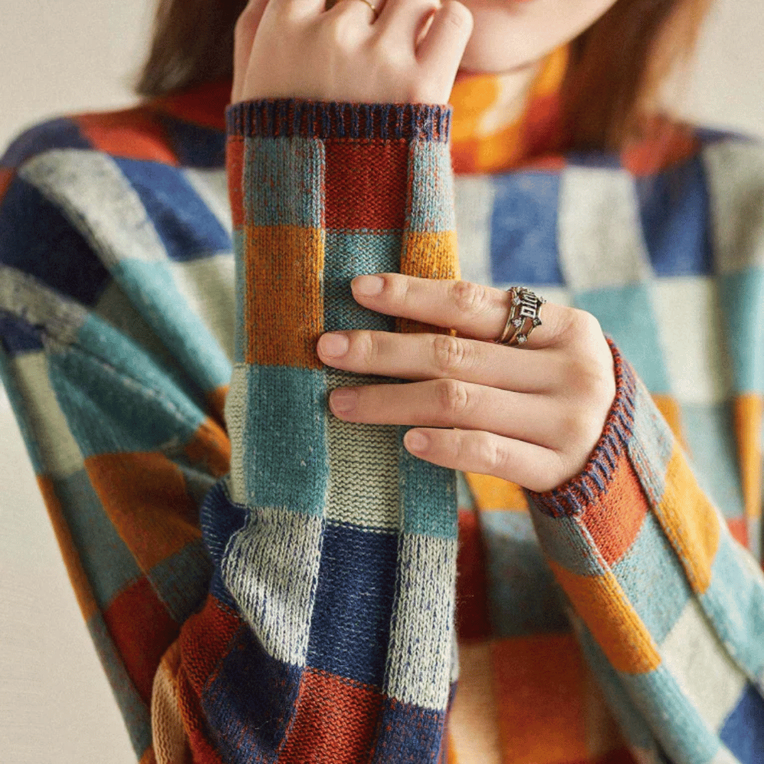 Zachte Cashmere Coltrui | Stijlvol Patchwork Design