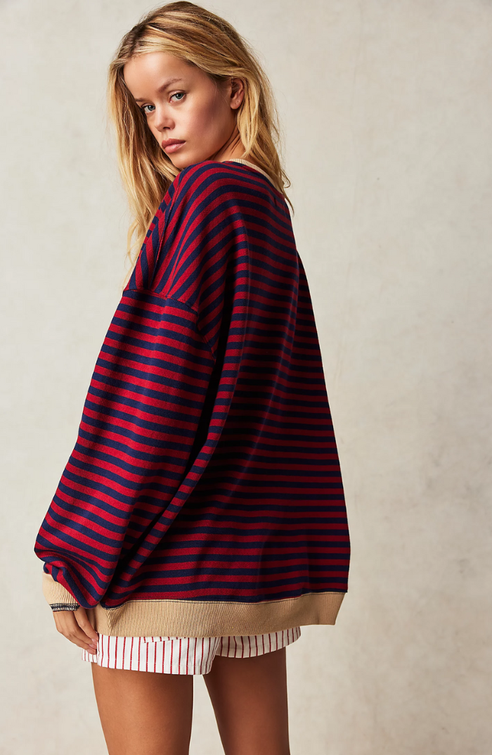 Nien | Stijlvolle Gestreepte Oversized Trui voor Dames