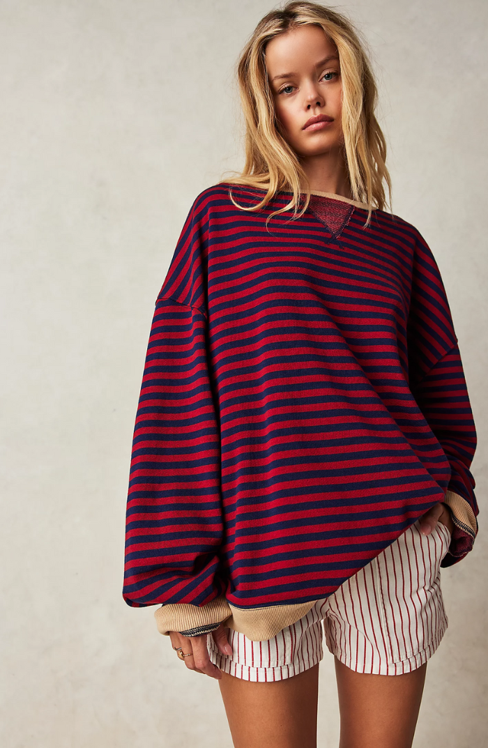 Nien | Stijlvolle Gestreepte Oversized Trui voor Dames