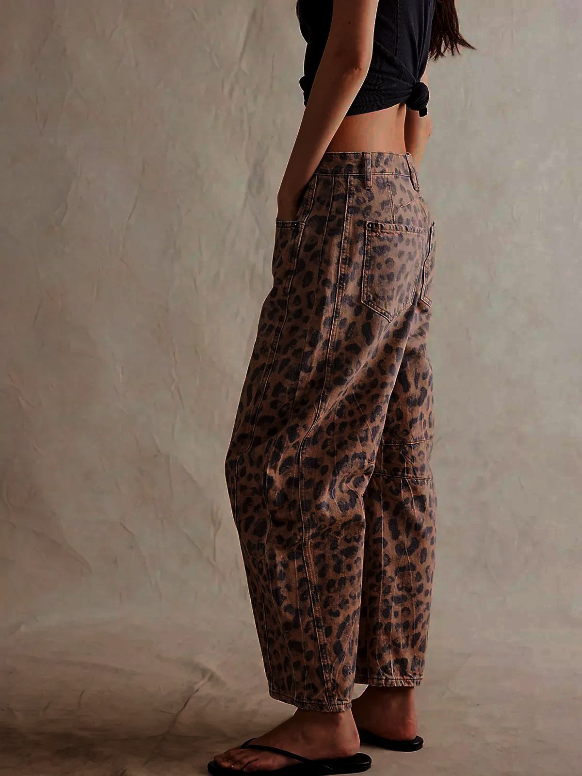 Nel | Stijlvolle Leopardprint Barrel Jeans voor Dames
