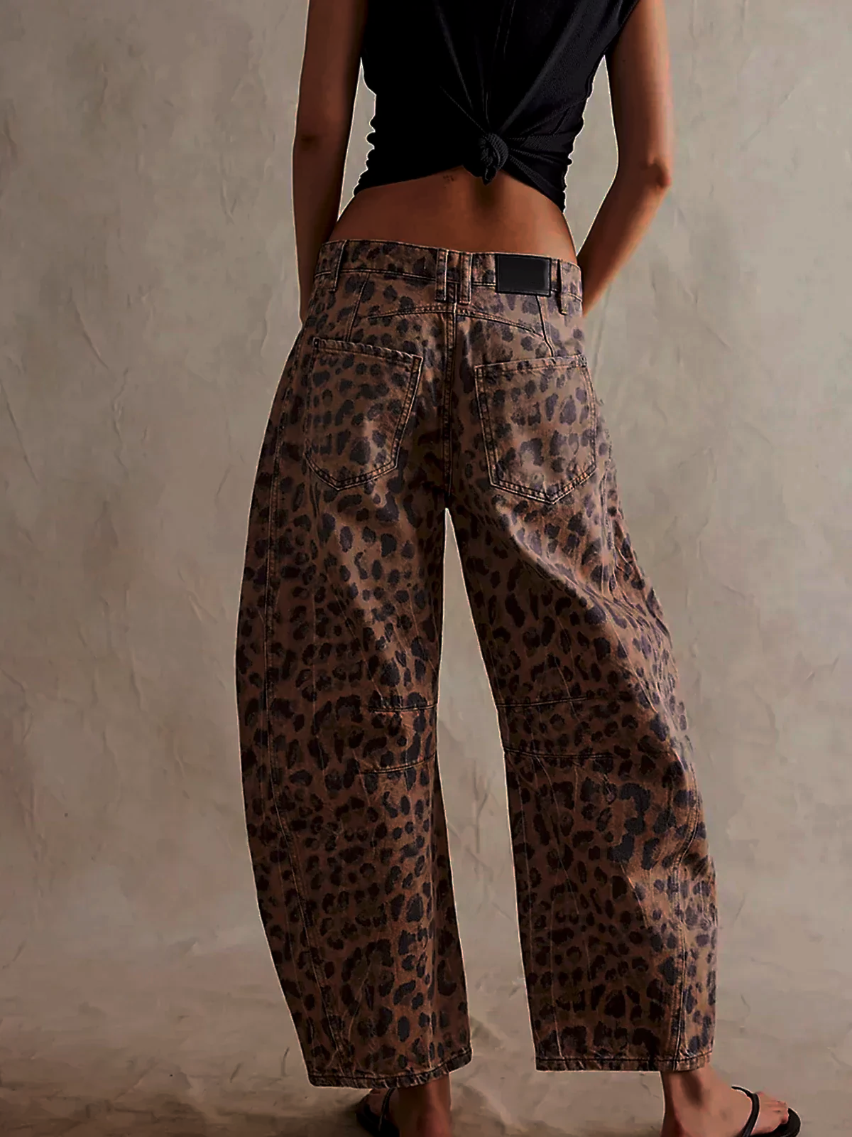 Nel | Stijlvolle Leopardprint Barrel Jeans voor Dames