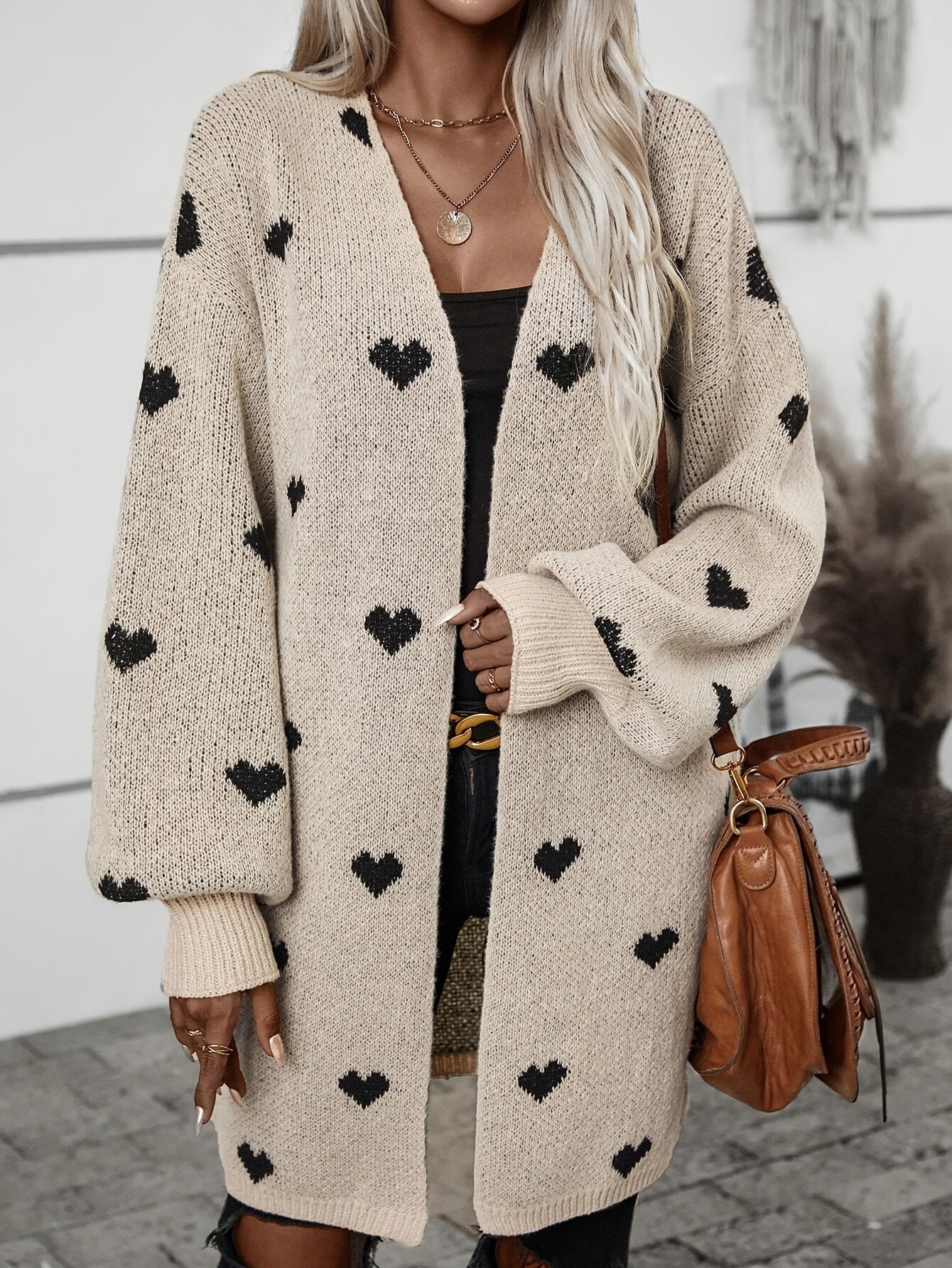 Lisanne | Stijlvolle Dames Cardigan met Hartpatroon | Lange Mouwen