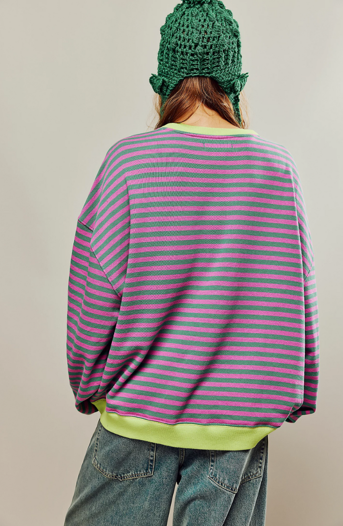 Nien | Stijlvolle Gestreepte Oversized Trui voor Dames