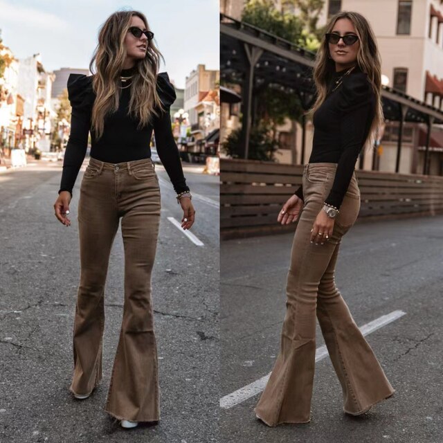Koosje | Trendy Hoge Taille Flared Broek voor Dames – Elegante Pasvorm