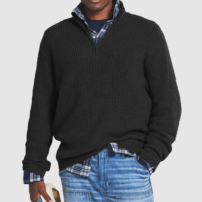 Daan | Elegante Heren Kasjmier Pullover met Rits in Business-Casual Stijl
