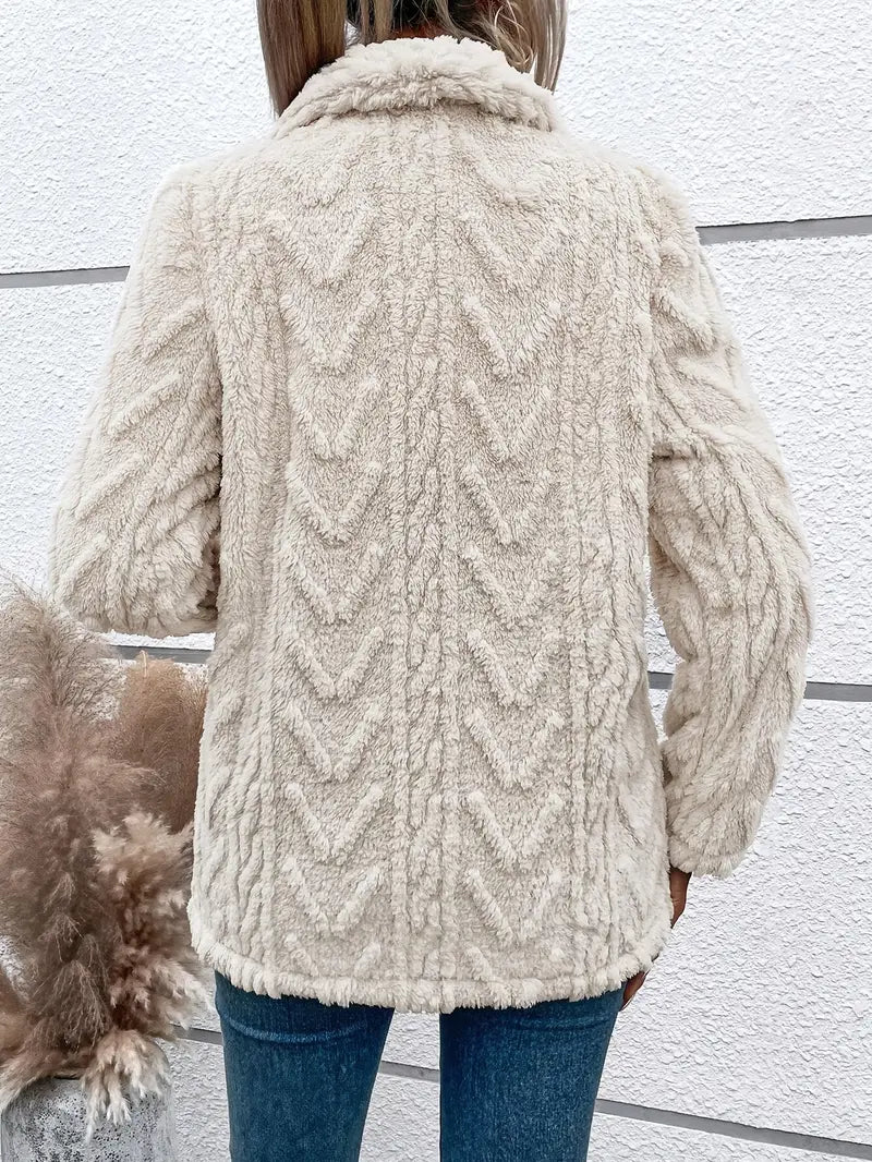 Lisa | Stijlvolle Witte Fleece Jas voor Dames | Comfortabel