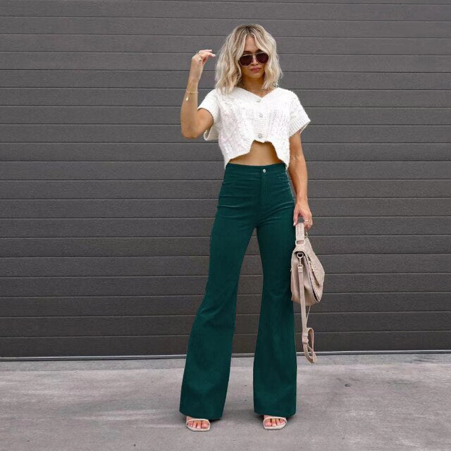 Koosje | Trendy Hoge Taille Flared Broek voor Dames – Elegante Pasvorm