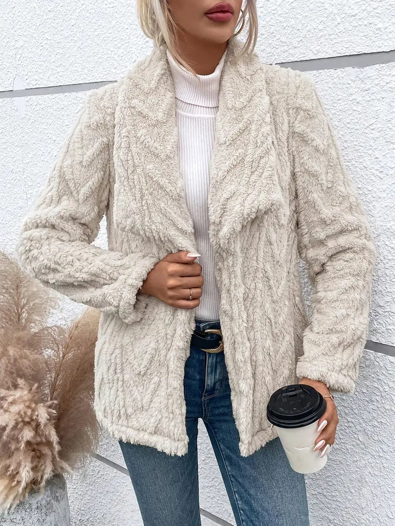 Lisa | Stijlvolle Witte Fleece Jas voor Dames | Comfortabel