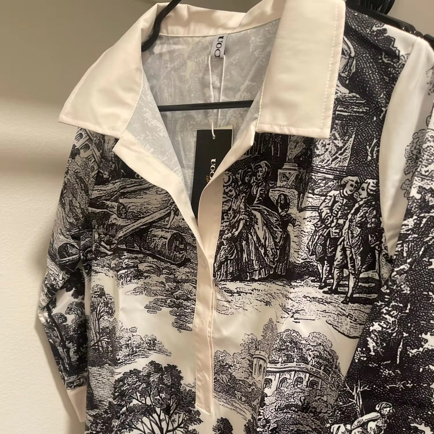 Mechteld | Stijlvolle Vintage Toile Prints Mini Tuniek Jurk voor Dames | Nadia