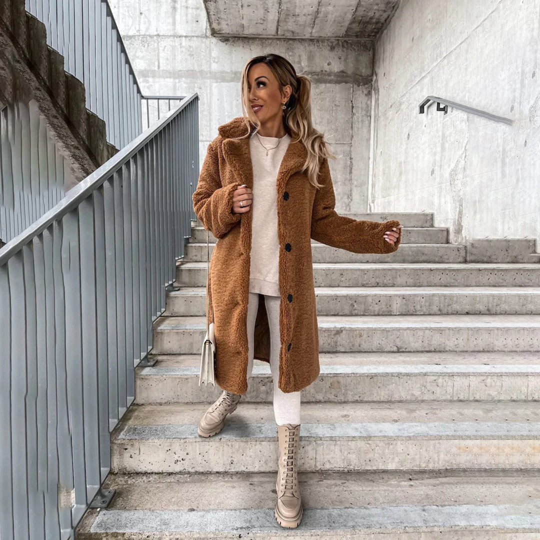 Ellen | Stijlvolle Lange Teddy Jas voor Dames - Warm en Comfortabel