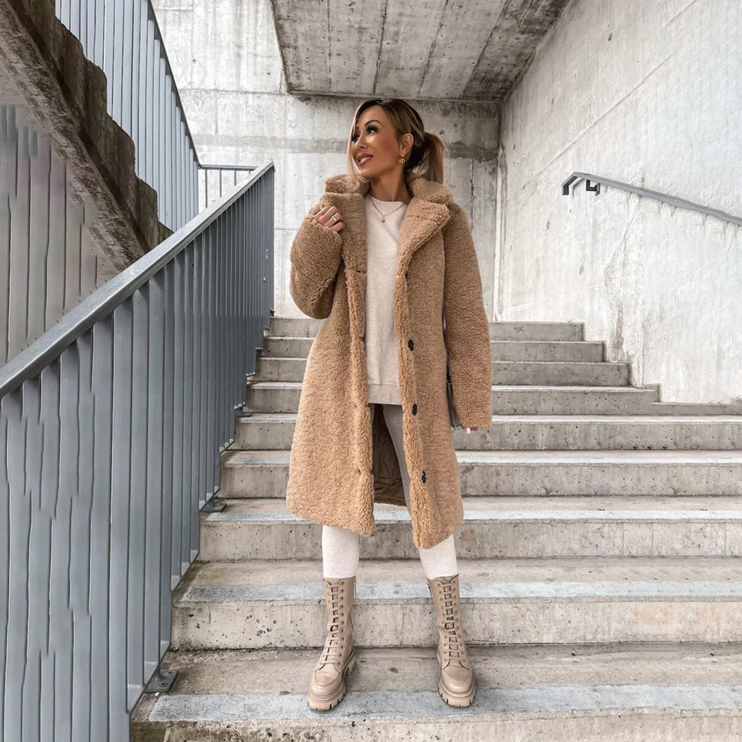 Ellen | Stijlvolle Lange Teddy Jas voor Dames - Warm en Comfortabel