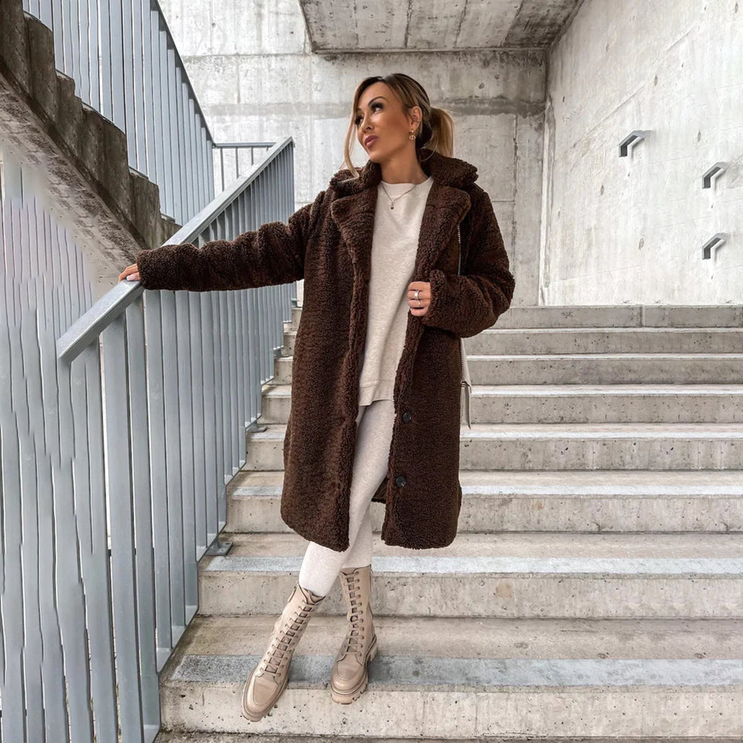 Ellen | Stijlvolle Lange Teddy Jas voor Dames - Warm en Comfortabel