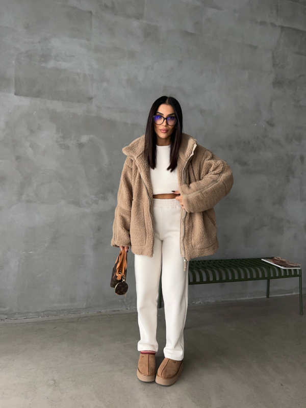 Jeanne | Ultra-Zachte Oversized Sherpa Fleece Jas Stijlvol voor Koud Weer
