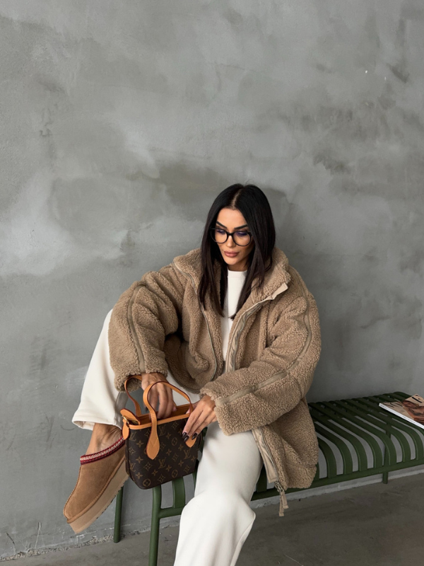 Jeanne | Ultra-Zachte Oversized Sherpa Fleece Jas Stijlvol voor Koud Weer