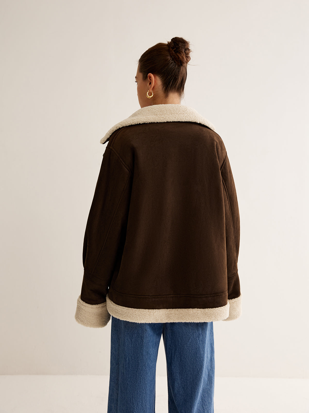 Femke | Stijlvol Dames Fleece Jack met Vintage Look | Bruin