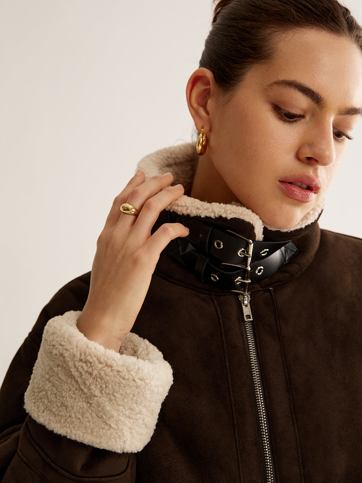 Femke | Stijlvol Dames Fleece Jack met Vintage Look | Bruin