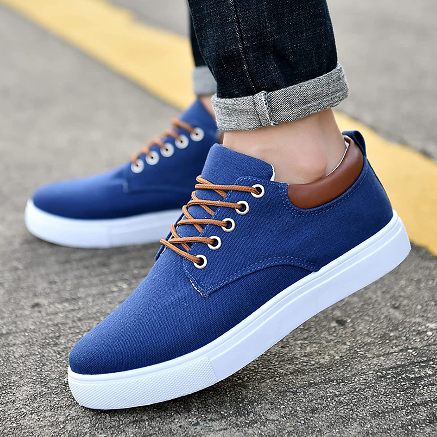 Eelco | Stijlvolle Sneakers | Comfortabele herensneakers met stevige witte zool