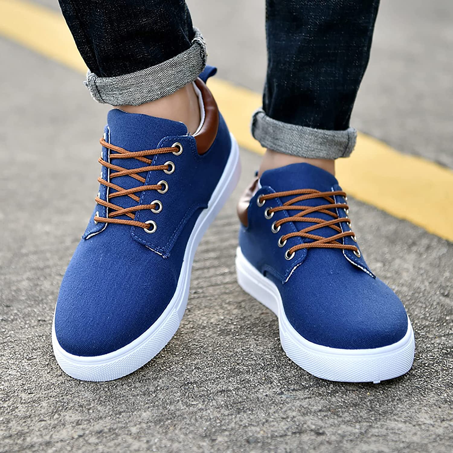 Eelco | Stijlvolle Sneakers | Comfortabele herensneakers met stevige witte zool