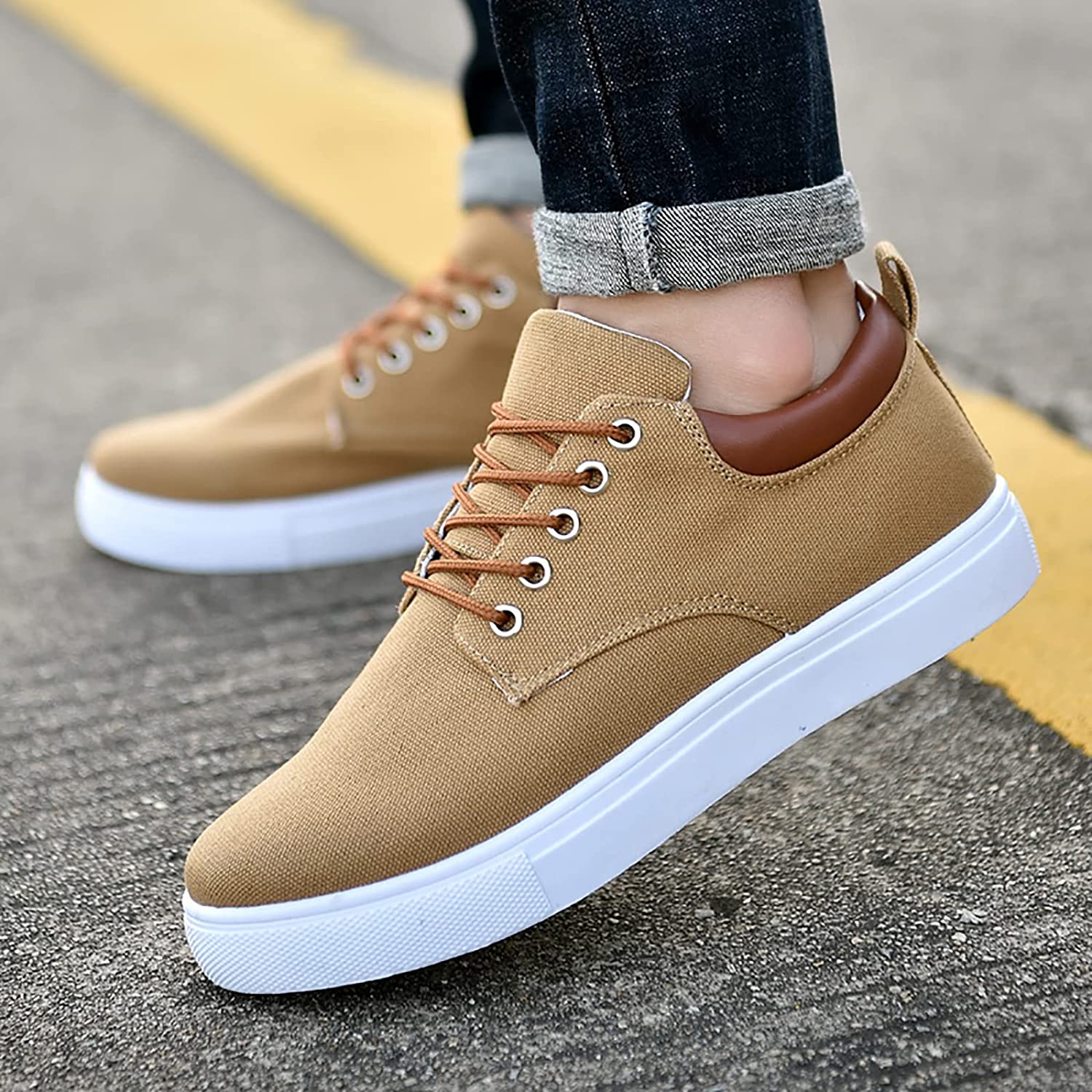 Eelco | Stijlvolle Sneakers | Comfortabele herensneakers met stevige witte zool