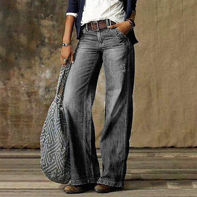 Lieke | Stijlvolle Retro Wijde Jeans voor Dames