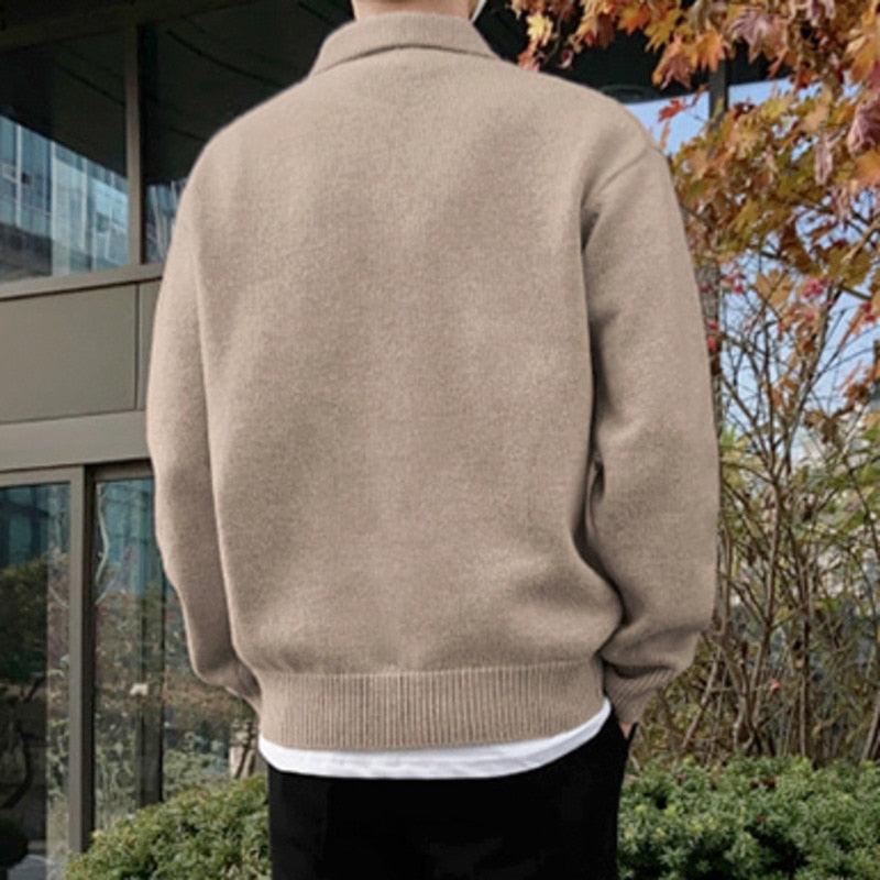 Elegante Wol Knop Polo met Luxe Afwerking