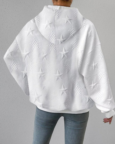 Maria | Stijlvolle Witte Gebreide Dames Hoodie | Lange Mouwen