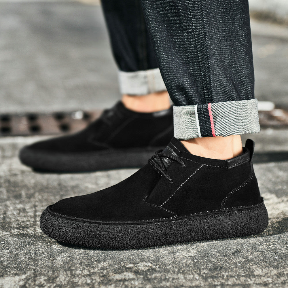 Stijlvolle Heren Mid-Top Loafers met Comfortabele Textuurzool