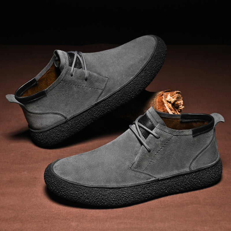 Stijlvolle Heren Mid-Top Loafers met Comfortabele Textuurzool