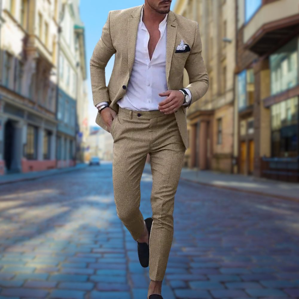 Pieter | Elegante Slim Fit Heren Zomerpak - Lichtgewicht en Ademend