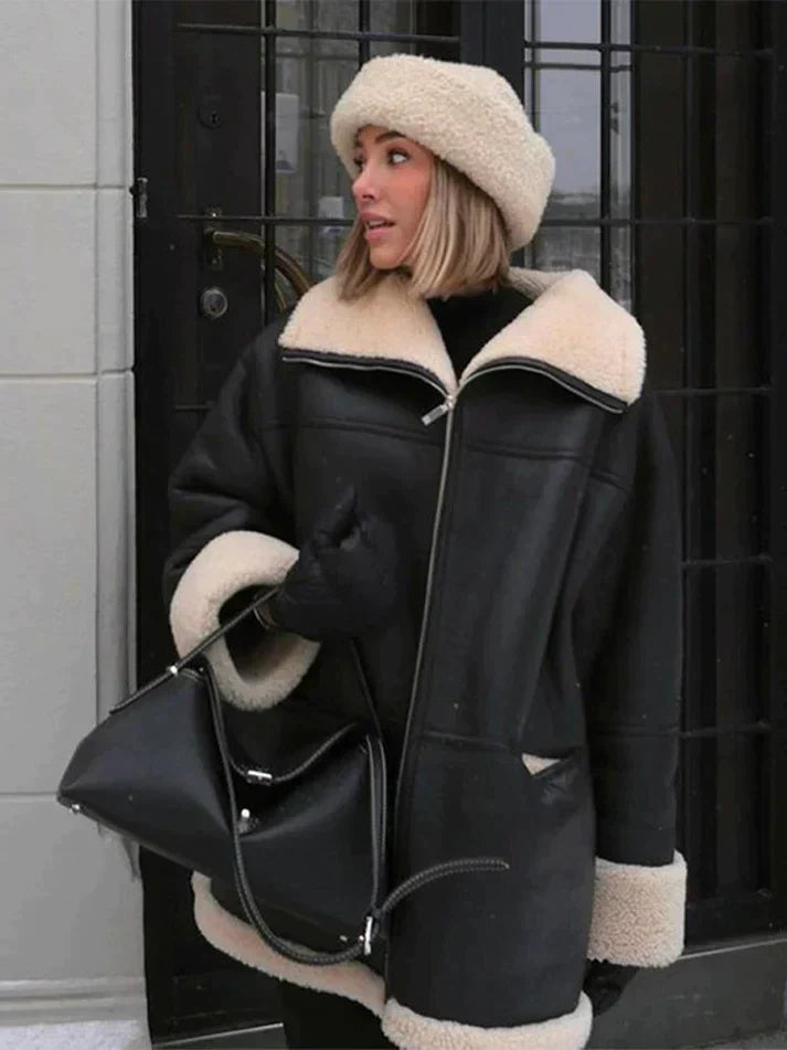 Marieke | Dames Fleece Jas | Zwart | Warm en Comfortabel