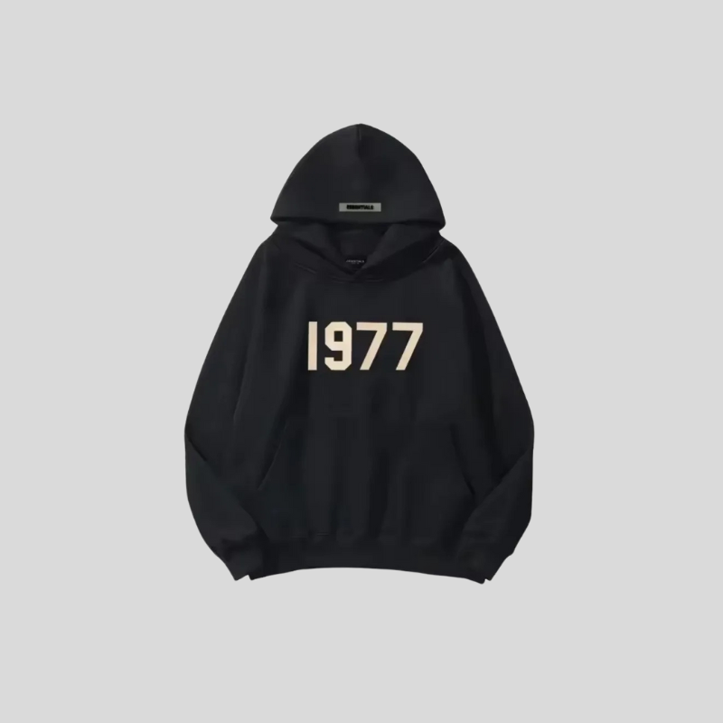 1977 Hoodie – Unisex Basic Hoodie met Retro Jaarprint