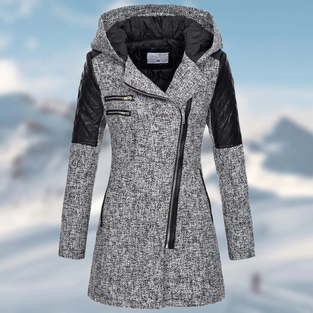 Cora | Stijlvolle Lange Dameswinterjas met Warme Capuchon
