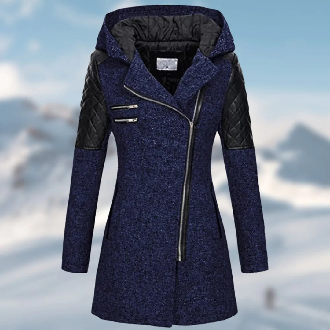 Cora | Stijlvolle Lange Dameswinterjas met Warme Capuchon