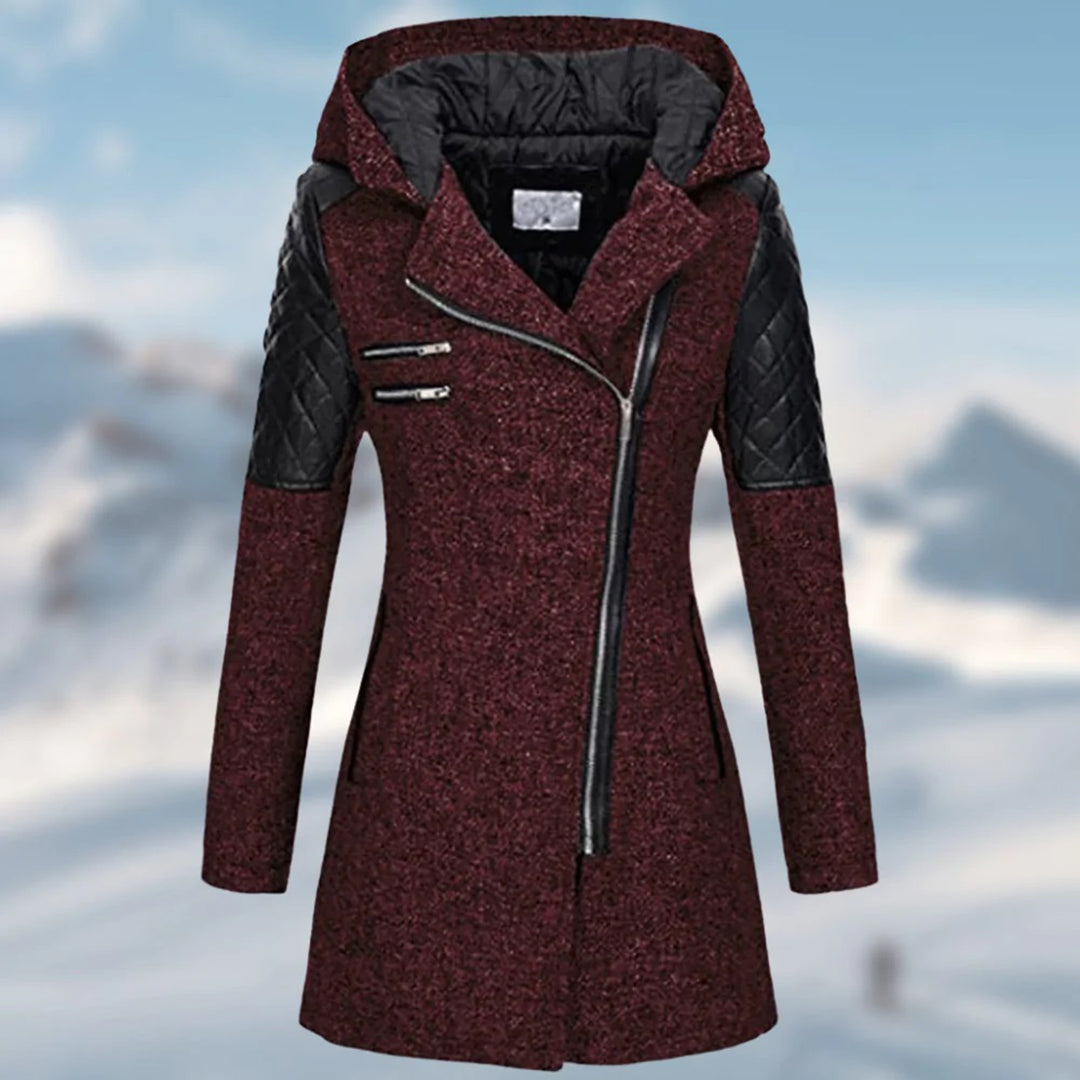 Cora | Stijlvolle Lange Dameswinterjas met Warme Capuchon