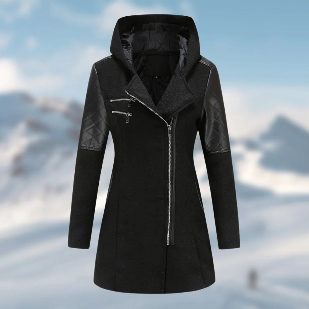 Cora | Stijlvolle Lange Dameswinterjas met Warme Capuchon