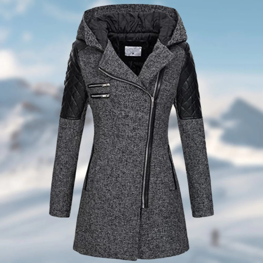 Cora | Stijlvolle Lange Dameswinterjas met Warme Capuchon