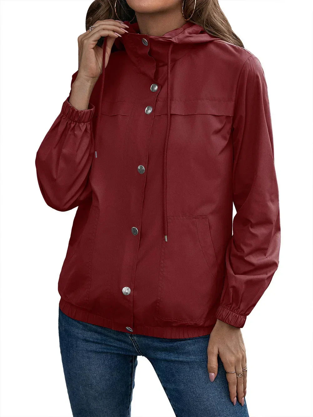 Noor | Stijlvolle Dames Waterdichte Trenchcoat met Kapuze en Lange Mouwen