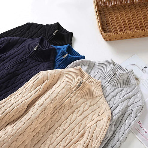 Stijlvolle Old Money Half Zip Trui