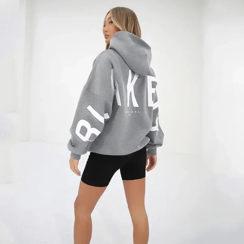 Statement Hoodie "BLANK" – Oversized Unisex Trui met Backprint & Armdetails