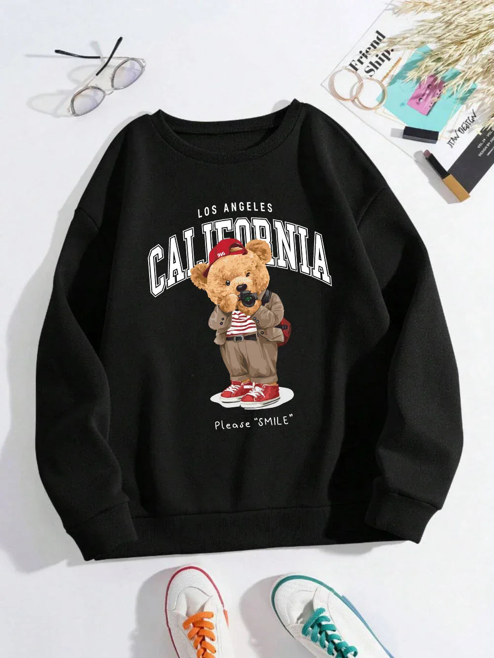 Unisex California Beer Trui – Oversized Sweater met Beer Print