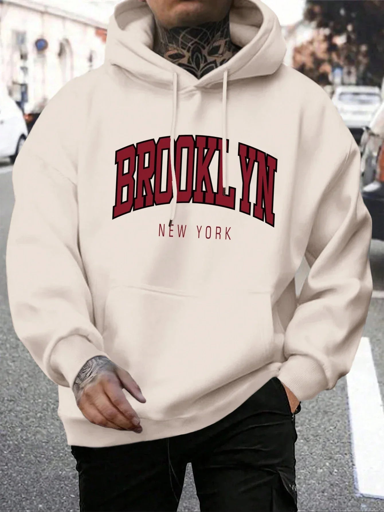 Brooklyn New York Hoodie – Unisex Oversized Sweater met Opdruk