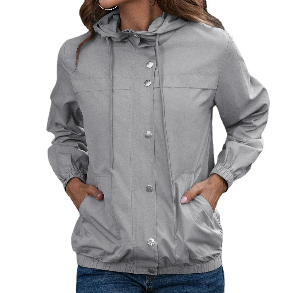 Noor | Stijlvolle Dames Waterdichte Trenchcoat met Kapuze en Lange Mouwen