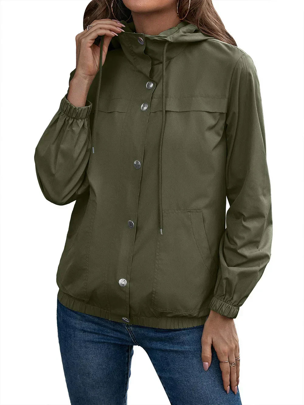 Noor | Stijlvolle Dames Waterdichte Trenchcoat met Kapuze en Lange Mouwen