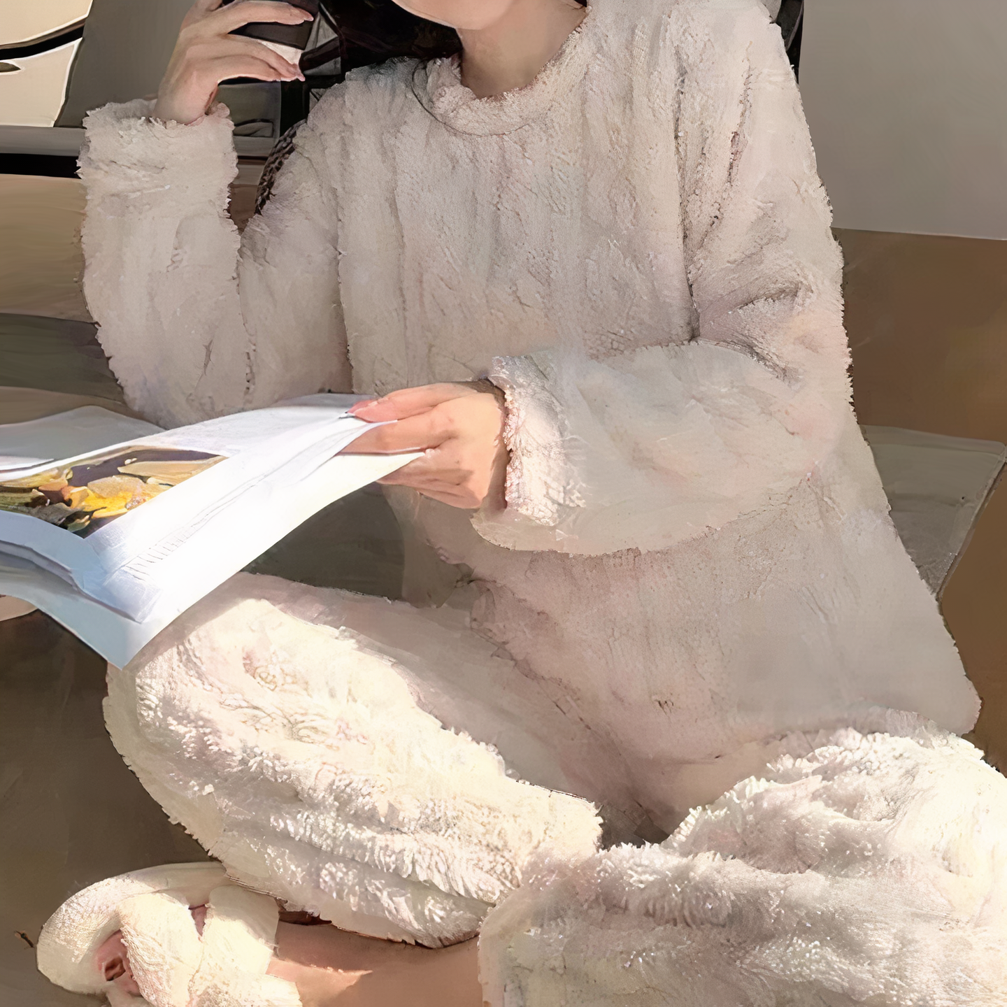Zachte Warme Fleece Pyjama Set voor Dames