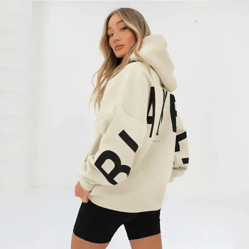 Statement Hoodie "BLANK" – Oversized Unisex Trui met Backprint & Armdetails