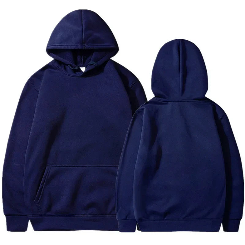 Unisex Navy Blauwe Hoodie – Comfortabele Oversized Sweater met Capuchon